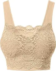 [Generic] Sports Bra Low Support Bra Lace Bra Lace Seamless Cover Women's with Front Top Sports Sports Bras for Women Non Removable Pads