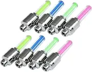 GOOHOCHY 8pcs Fluorescent Cores LED Bike Wheel Lights Luminous Cycle Caps for Enhanced Visibility Night Riding Accessories