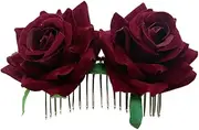 Rose Flowers Hair Barrettes for Women Flower Hair Pins Rose Hair Accessories for Women for Wedding Party Hairstyles Hair Combs Accessories for Women Rose Flower Hairpin