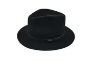 Jacaru 1851 Walkabout Wool Felt Fedora Hat Outback - Black