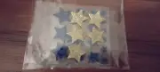 blue gold sparkle stars scrap booking