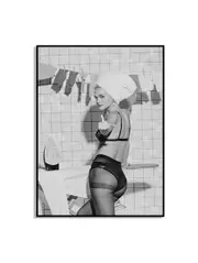 [Namly Design] Retro Woman Black and White Pin-Up Poster