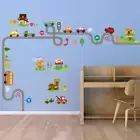 Sticker Kindergarten Cartoon Track Cars Highway Track Wall Stickers Kids Rooms