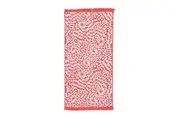 Rectangular Bath Beach Towel with Tassel -Red