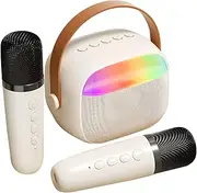 BESTonZON Microphone Set Speakers Sound Machine Mini Microphone Wireless Microphones Microphone for Karaoke Machine Portable Mini Karaoke Machine Karaoke Machine with Microphone Abs Beige