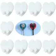 10 Pack Heart Shaped Utility Wall Hooks Strong Adhesive Wall Hook Multifuncti...