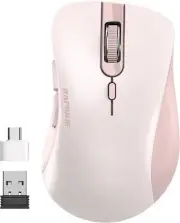 Wireless Mouse 2.4G Silent Computer Mice with USB Receiver & Type-C Adapter P...