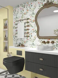 在飛比找松果購物優惠-田園風防水瓷磚貼浴室牆紙自粘壁紙裝飾廚房衛生間牆貼畫大 (5