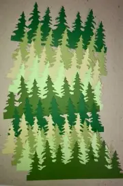10 TREELINE cardstock paper die cut embellishments ... PINE TREES