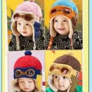 Aviators Pilot Cap Boys Girls Warm Winter Hats Soft Earflap Hat Beanies Cap Gift