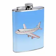 Airplane Em1 Flask 8oz Stainless Steel Hip Drinking Whiskey