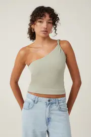 [Cotton On Women] Cotton On Women - Phoebe Twist One Shoulder Top - Desert sage M DESERT SAGE