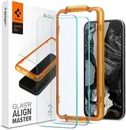 SPIGEN AlignMaster Glas.tR Slim Designed for Google Pixel 8a Screen Protector (2024) Auto Alignment Installation Kit Tempered Glass [2-Pack] - Clear
