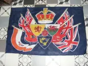 Vintage Queen Elizabeth II 1953 Coronation flag banner harp lion Welsh dragon