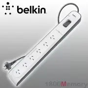 Belkin 6 Way Outlet Surge Plus Power Protector Board with 2M Cord Cable 650J