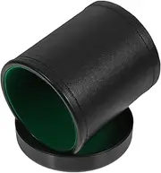 UPKOCH 1 Set Leather Dice Cup with Lid Mute Shaking Dice Holder for Parties Travel Games Portable Compact Easy to Clean for Quiet Gaming Sessions