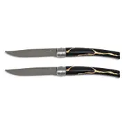 Bernardaud Kintsugi Charbon Silver Table Knives, Set of 2