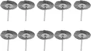 Polishing Wire Brush Set 10Pcs, Steel Wire Flat Type, Deep Brush Head for Cleaning Welding Slag and Rust(38mm/1.5in)