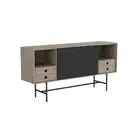 Modern Home BAYLEN Sideboard Buffet 160cm(L)x40cm(D)x80cm(H)- Oak & Black