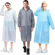 [ASREDTOO] EVA Rain Poncho, 2-Piece Lightweight Hooded Long Raincoat，Reusable rain coat ，clear raincoat with Hood，Rain Jacket for Women Men