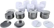 100 Set Pin Back Button Parts for Badge Craft DIY, 2.3in Diameter Tinplate Plastic Base, Material, Multi Purpose, Sturdy Back Pin