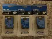 3 packs of Brother P-Touch tape 3/8” Black-Silver,White-green, Black-White Lot