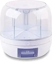 6 Grid Rotating Food Grain Dispenser 3.6L - Compartment Storage Container