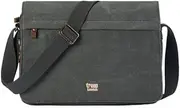 [Troop London] TRP0241 Classic Canvas Messenger Bag Green, Green