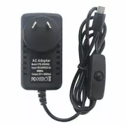 DC 5V 3A Raspberry Pi 4 Model B Power Supply Adapter with Switch Cable USB-C