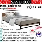 Metal Bed Frame King Size Beds Base Platform Slatted Modern Industrial Black New