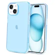 Compatible with iPhone 15 Plus Case Clear, Soft Clear TPU Phone Cases, Blue