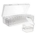 Bead Storage Containers, 24 Small Clear Plastic Bead Organizer Box with9443