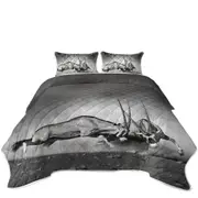 Black and White Wild Antelopes Coverlet