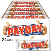 PAYDAY Peanut and Caramel Candy Bulk Candy 1.85 oz Bars 24 ct