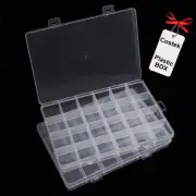 2 Pack 24 Grids Clear Plastic Organizer Box Fixed Compartment Storage Contain...