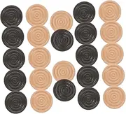 LALADEFIEE Wood Chess Pieces Only 24pcs Wooden Checkers Set Weighted and for Chess and Backgamm