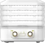 Mini Electric Food Dehydrator, with 5 Removable Trays, 30-70°C Adjustable Temperature, for Jerky, Meat, Fruit, Beef, Vegetables Snacks White