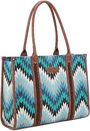 [Montana West] Wrangler Whipstitch Aztec Tote Bag for Women Top-handle Western Purses and Handbags