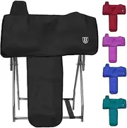 Harrison Howard Long-Lasting 6 Elastic Straps 600 Denier Waterproof Western Saddle Cover-Black