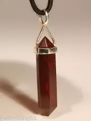 925 *MOOKAITE* PENCIL PENDANT + Cord 4.3cm 4g SILVER DOUBLE TERMINATED Crystal