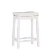 Linon Home Decor Bar Stools 26.5"Counter Stool W/White Faux Leather Seat White