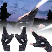 1/2Pcs LED Flashlight Waterproof Gloves - Practical Durable Fingerless Gloves DY