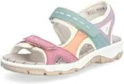 [Rieker] Women Sandals 68866, Ladies Strappy sandals, Multi 92, 7.5 UK Narrow