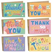 Blank Cards,24-Pack Thank You Cards Set - Assorted in 6 Styles with colorful