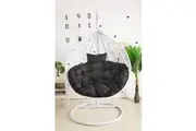 Egg Chair Single Seat - White Basket & Black Cushion