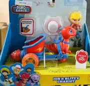 Dino Ranch Jon & Blitz's Chariot Pull Back and Go Action Velociraptor Dinosaur