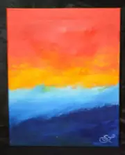 Abstract, Acrylic 16x20 Painting On Canvas.