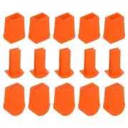 25Pcs Plastic Flat Bell End Stoppers, Cord Ends Lock with Lid, Orange