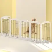 i.Pet Dog Playpen Enclosure 6 Panel Puppy Pet Fence Wooden Play Pen Gate Indoor