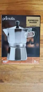 PRIMULA Aluminum 3-Cup Stovetop ESPRESSO MAKER For Italian & Cuban Coffee Silver
